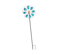 kowaku Outdoor Wind with Stake 39.37inch Tall Metal Windmill Yard Art for Courtyard, blue