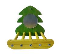 kowaku Parrot Bird Mirror Parrot Bird Toy Decorate Boredom Relief Fun Save Space Cage Stand Birds Mirror Stand for Finch Cockatiels, green