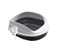 kowaku Pet Litter Trays with High Sides, Kitten Potty Pan, Cage Large Pan for Indoor Cats, Black 45cm