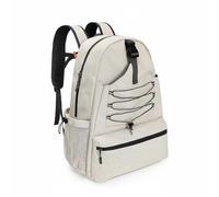 kowaku Pickleball Backpack Shoe Compartment Badminton Backpack Multiple Pockets Badminton Racket Bag for Training, Array, Beige, L