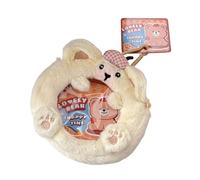 kowaku Plush Doll Keychain Purse Gift Funny Mini Portable Storage Bag Cartoon Plush Doll Bag Pendant Earbuds Case Protect Cover, Beige
