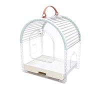 kowaku Portable Bird Cage Travel Carrier Enclosure Crate Habitat With Clear Ventilated Shell And Pull-Out Bottom Tray And Feeder Cups suitable for car trips visits outdoor walks home use, Green