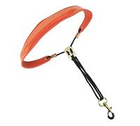 kowaku Premium Leather Saxophone Strap with Adjustable Metal Buckle - Comfortable Neck Support for All Saxophones, Orange