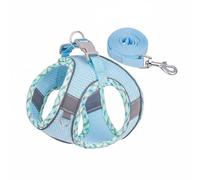 kowaku Puppy Harness Vest Leash Set Dog Harness Leash Puppy Vest Reflective Strips Mesh Material Quick Release Buckle Suitable for small dogs training walking outdoor adventures, Light Blue, Xxs