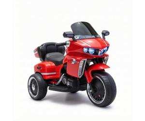 kowaku Push-Along Motorcycle Realistic Motorcycle with Headlights Electric Push-Along with Backrest for Young Children, Kids, Sidewalk, Red, Chinese Red Dual Drive 12V7A Leather Seat