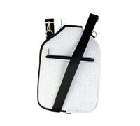 kowaku Racket Sleeve,Neoprene Paddle Cover Smooth Zipper with Detachable Shoulder Strap,with Storage Pocket Pickleball Head Cover, White