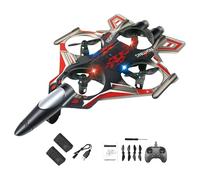 kowaku RC Plane Remote Control Airplane, with Colorful Led Lights Quadcopter,Outdoor Flying Toy,Fixed Wing Aircraft for Kids Boys, red 2 Battery