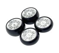 kowaku RC Wheels Tires 4 Pieces Easy Installation High Performance Professional DIY Upgrade Spare Part for 1:24 244016 Micro-b, Silver