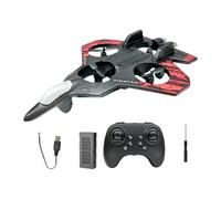 kowaku Remote Control Airplane Fighter Model for 14 Years up with Resistant Anti Falling Easy to Fly Hobby Glider, red