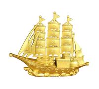 kowaku Sailing Boat Decor Ornament Artwork Modern Housewarming Gift Crafts Feng Shui Decor Sailing Ship Model for Bookshelf Hotel, 10cmx7.8cm