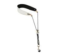kowaku Saxophone Neck Strap with Metal Hook Musical Instrument Sax Neck Strap Sax Shoulder Strap for Soprano Alto Bassoons Oboes, White