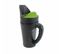 kowaku Seeding Can Hand Spreader Garden Dispenser Shaker Bottle Adjustable Container for Grass Seed De Icer Suitable for Yards lawns Paths Greenhouse Seeding, Array, Black with Green