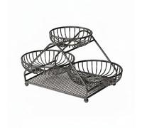kowaku Serving Tray Three Tier Mesh Organizer Iron Fruit Basket Metal Construction Vertical Rack Suitable for Kitchen Dining Room Living Room , White