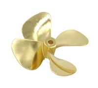 kowaku Ship's Propeller with 4mm Bore Boat Propeller 4 Blade Replacement Propeller And Metal Propeller Made of Zinc Alloy for Various Ship, 60mm Positive