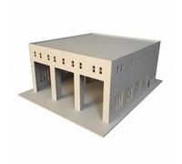 kowaku Split-Level Bus Workshop Diorama, Two-Story Vehicle Depot Model for 1:76 Scale, Hand Painted Truck Garage for Collectors, Railway Scene, Shelf Display