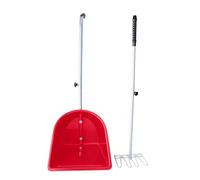 kowaku Stable Cleaning Implement Horse Manure Scooper Set With Manure Fork Scooper Rake Handles And Cast Iron Build Adjustable Grip For Efficient Stable