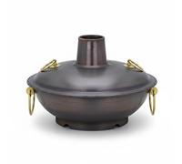 kowaku Thickened Copper Cookware Copper Soup Pot Double Divider Layout Conduction Stable Simmer Fits Gas and Open Flame, 32cm 6-8 People, Vintage Mandarin Duck Pot, Thickened Pure Copper