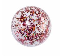 kowaku Transparent Inflatable Ball with Glitter Lightweight Glitter Pool Ball Compact Storage Toy for Outdoor Games, Rose Gold, 40CM