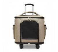 kowaku Travel Carrier Carrier Luggage Suitcase Trolley With Mesh Ventilation And Retractable Handle Oxford Construction And Quiet Wheels suitable for airport travel train rides city walks, Khaki