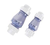 kowaku Valve Inline One Direction Valve Back Non Return Fitting Clear Transparent Body Threaded Ends Tight Connection Visual Suitable for Pool Systems Pond, 2 Inch DN63