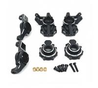 kowaku Vehicle Model CNC Machined Front Axle Steering Joint And With C Seats Aluminum Alloy Caster Block Upgrade Metal Suitable for 1/10 RC Crawlers Bashing Practice, Black Silver