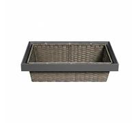 kowaku Wardrobe Storage Basket Pull Out Drawer Basket Slide Out Closet Organizer Rack With Aluminum Alloy And PE Rattan Extendable Frame And Quiet Action, 550 Cabinet