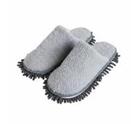 kowaku Winter Slippers Mop Slippers Indoor Shoes Cleaning Slippers House Slippers With Soft Touch Fleece And Washable Detachable Base Suitable for dorms kitchens living rooms, Gray, L