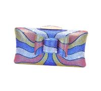kowaku Women Evening Bag Sparkly Rhinestone Clutch Glitter with Chain Strap Shoulder Bag Handbag Tote for Night Out, Blue