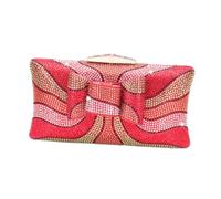 kowaku Women Evening Bag Sparkly Rhinestone Clutch Glitter with Chain Strap Shoulder Bag Handbag Tote for Night Out, Red