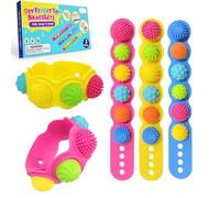 kowgical Fidget Toy Bracelets, 3Pcs Textured Silicone Fidget Bracelets for Teenager, Quiet Fidgets Calming Tools for Autism, Adults Office Desk