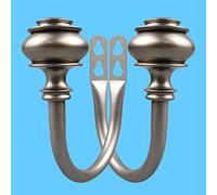 Kowibcl 2Pcs Curtain Holdbacks - Wall Mounted Drapery Tiebacks with Screws, Decorative Curtain Holders for Bedroom Livingroom Office Home,Pewter