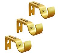 Kowibcl 3PCS Adjustable Curtain Rod Brackets, Fits 7/8 inch or 1 inch Rods, Extendable Wall Mount, Gold