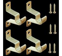 Kowibcl 7/16” Cafe Rod Brackets,Curtain Rod Brackets for mounting a Curtain Rod to The Wall (5-Gold(4pcs))
