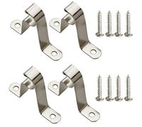 Kowibcl 7/16” Cafe Rod Brackets,Curtain Rod Brackets for mounting a Curtain Rod to The Wall (6-Nickel(4pcs))