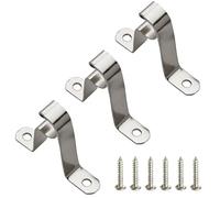 Kowibcl 7/16” Cafe Rod Brackets,Set of 3Pcs Curtain Rod Brackets for mounting a Curtain Rod to The Wall,Nickel
