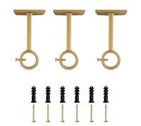 Kowibcl Curtain Rod Brackets, 3 Pcs, Gold, Aluminium, Ceiling & Wall Mounted