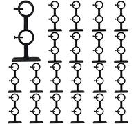 Kowibcl Double Curtain Rod Brackets, 21Pcs Curtain Rod Brackets with Screws package for Living Room Bedroom Curtain rods, Drapery Rods,Black