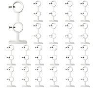 Kowibcl Double Curtain Rod Brackets, 21Pcs Curtain Rod Brackets with Screws package for Living Room Bedroom Curtain rods, Drapery Rods,White