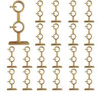 Kowibcl Double Curtain Rod Brackets, 21Pcs Curtain Rod Brackets with Screws Package for Living Room Bedroom Curtain rods, Drapery Rods,Gold