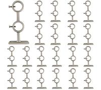 Kowibcl Double Curtain Rod Brackets, 21Pcs Curtain Rod Brackets with Screws Package for Living Room Bedroom Curtain rods, Drapery Rods,Silver