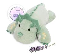 KOWSi® Microwavable & 2 LB Weighted Stuffed Triceratops Animals Plush - 16 Inch Heated Dinosaur Plushie for Warmth & Comfort - Light Green Dino Squished Pillow - Cute Soft Toy for Adults & Children