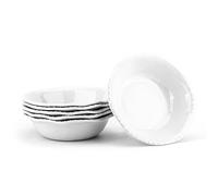 KOXIN-KARLU 8-inch Melamine Bowls, 32-ounce Cereal and Salad Bowls, set of 6 White