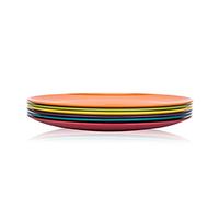 KOXIN-KARLU Melamine Plates, 10.5-inch Dinner Plates Dinnerware Dish, set of 6 in 6 Assorted Colors | 100% Melamine, Dishwasher Safe, BPA Free