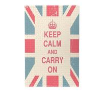 Koxitip Keep Calm,Wooden Jigsaw Puzzle Featuring a Colorful Illustration,Keep Calm and Carry on Postcard,Thick Sturdy Pieces,Great Gift Idea,Pink Blue Plastic Box 1000PCS