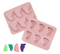 KOXLONG 2 Pcs Silicone Baby Feet Chocolate Moulds 6-Cavity Cookie Moulds Resin Muffin Jelly Candy Baking Molds for Making Chocolate Cake Decoration DIY Gift Baby Party Supplies, Pink