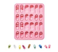 KOXLONG Silicone Pink Slipper Shaped Moulds, 24-Cavity Chocolate Molds, Baking Accessory for DIY Party Cake Decoration, Soap, Ice Cube Tray