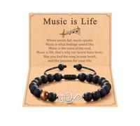 KOXMOON Music Gifts for Men, Music Note Bracelet Musical Accessories for Him, Music Stuff Bracelet Music Lover Jewelry Gifts, Adjustable, Stone, no gemstone