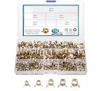 KOXXIAMOQ 150 Pcs Fuel Line Spring Hose Clamps, Spring Band Type Spring Clips Clamps Kit, Silicone Vacuum Hose Water Pipe Air Tube Low Pressure Clamps Fastener Assortment Kit - 6mm/7mm/8mm/9mm/10mm