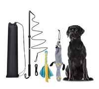 KOXXUD Flirt Pole Dogs, Dog Flirt Pole Extra Strong for Large Medium Small Dogs to Keep the Dog Entertained and Physically Exhausted Rope+Beaver