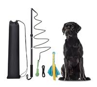 KOXXUD Flirt Pole Dogs, Dog Flirt Pole Extra Strong for Large Medium Small Dogs to Keep the Dog Entertained and Physically Exhausted Rope+Ball